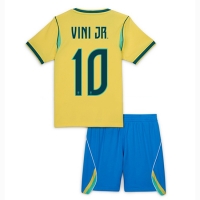 Koszulka piłkarska Brazylia Vinicius Junior #10 Strój Domowy dla dzieci MŚ 2026 tanio Krótki Rękaw (+ Krótkie spodenki)